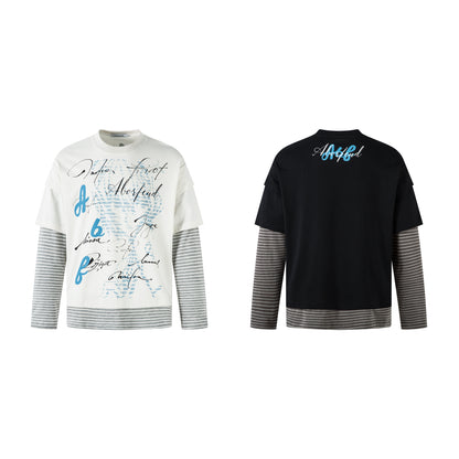 Punk Letters Patchwork | Stripe Sweatshirt - Santo 