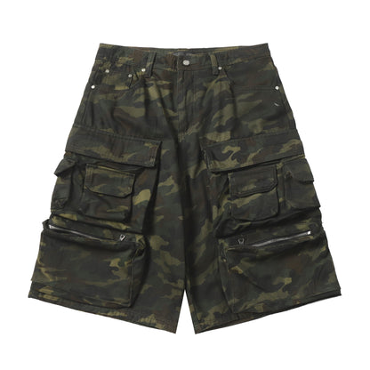 Multi-Pocket | Camouflage Cargo Shorts - Santo 