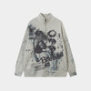 Graff Knit | Oversized Graffiti Print Knit Jacket