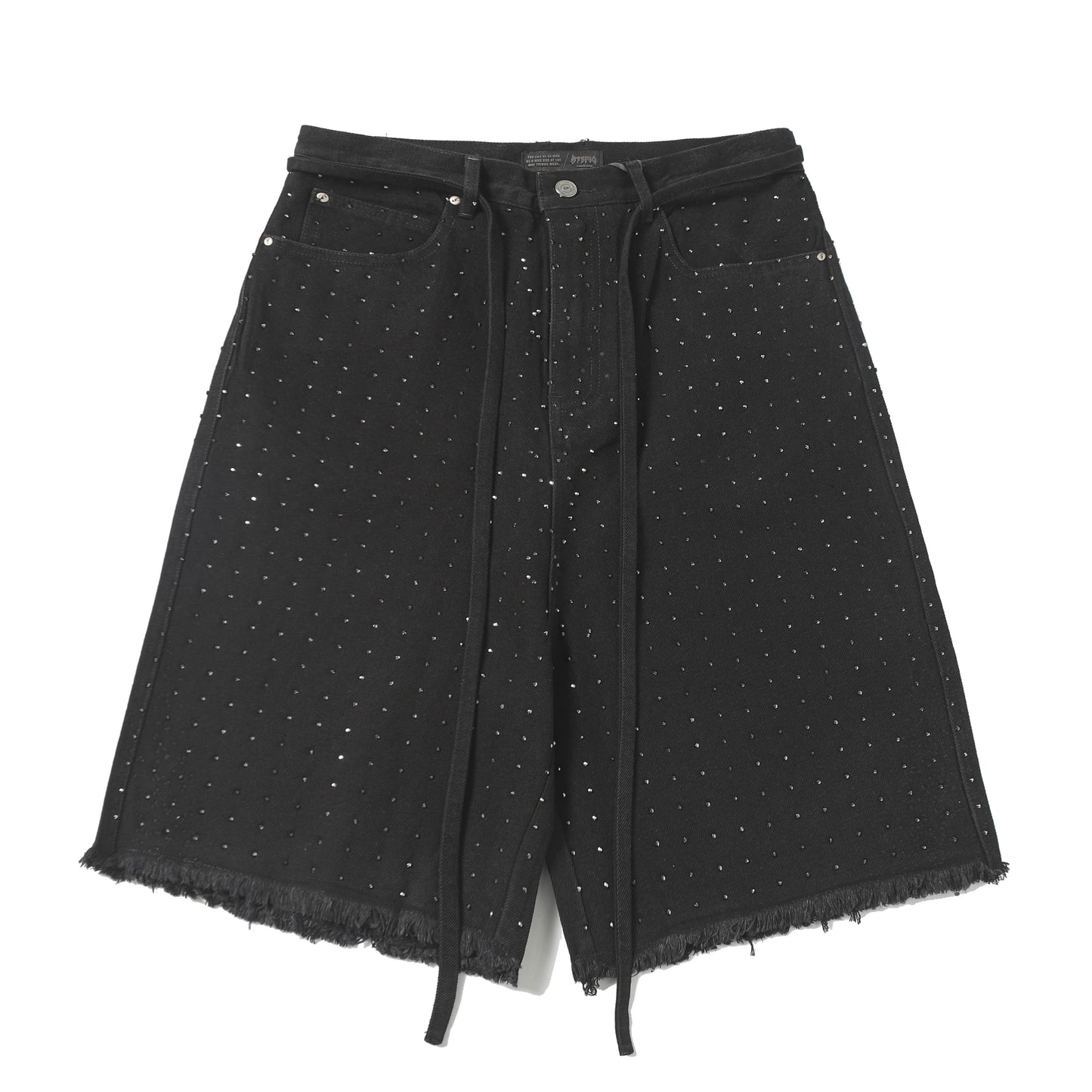 Rhinestone Frayed | Denim Shorts - Santo 