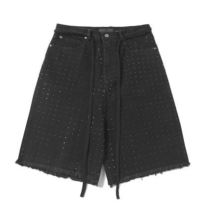 Rhinestone Frayed | Denim Shorts - Santo 