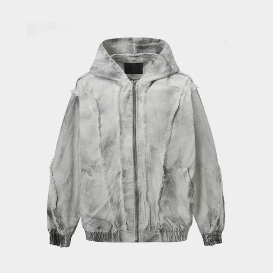 Washed Fray Edge | Hooded Jacket - Santo 