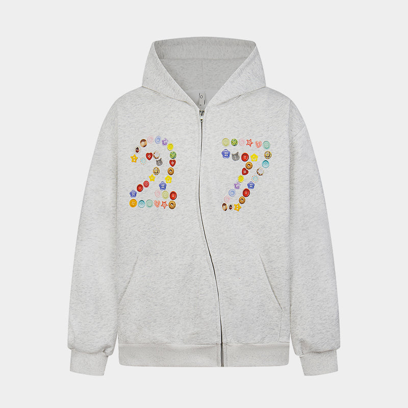 Emoji Art 27 Print | Zip-Up Hoodie - Santo 