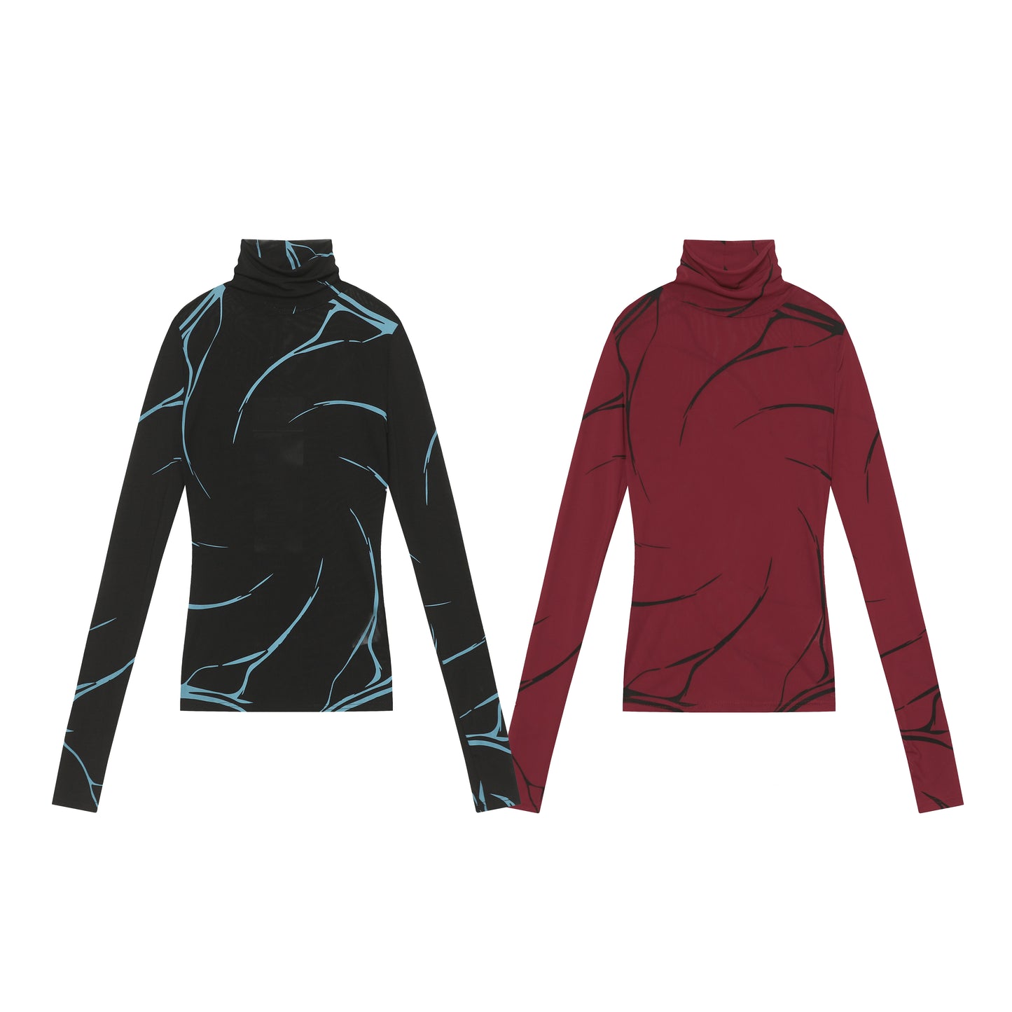 Abstract Line Graphic | Turtleneck Sweatshirt - Santo 