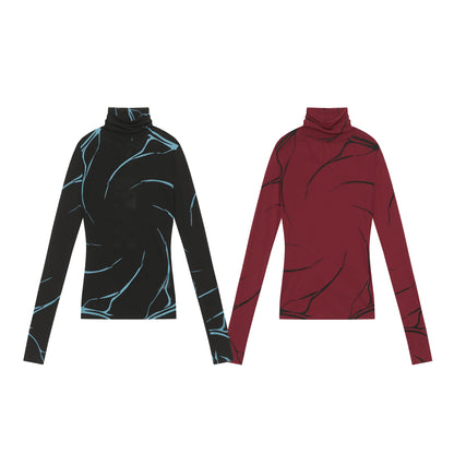 Abstract Line Graphic | Turtleneck Sweatshirt - Santo 