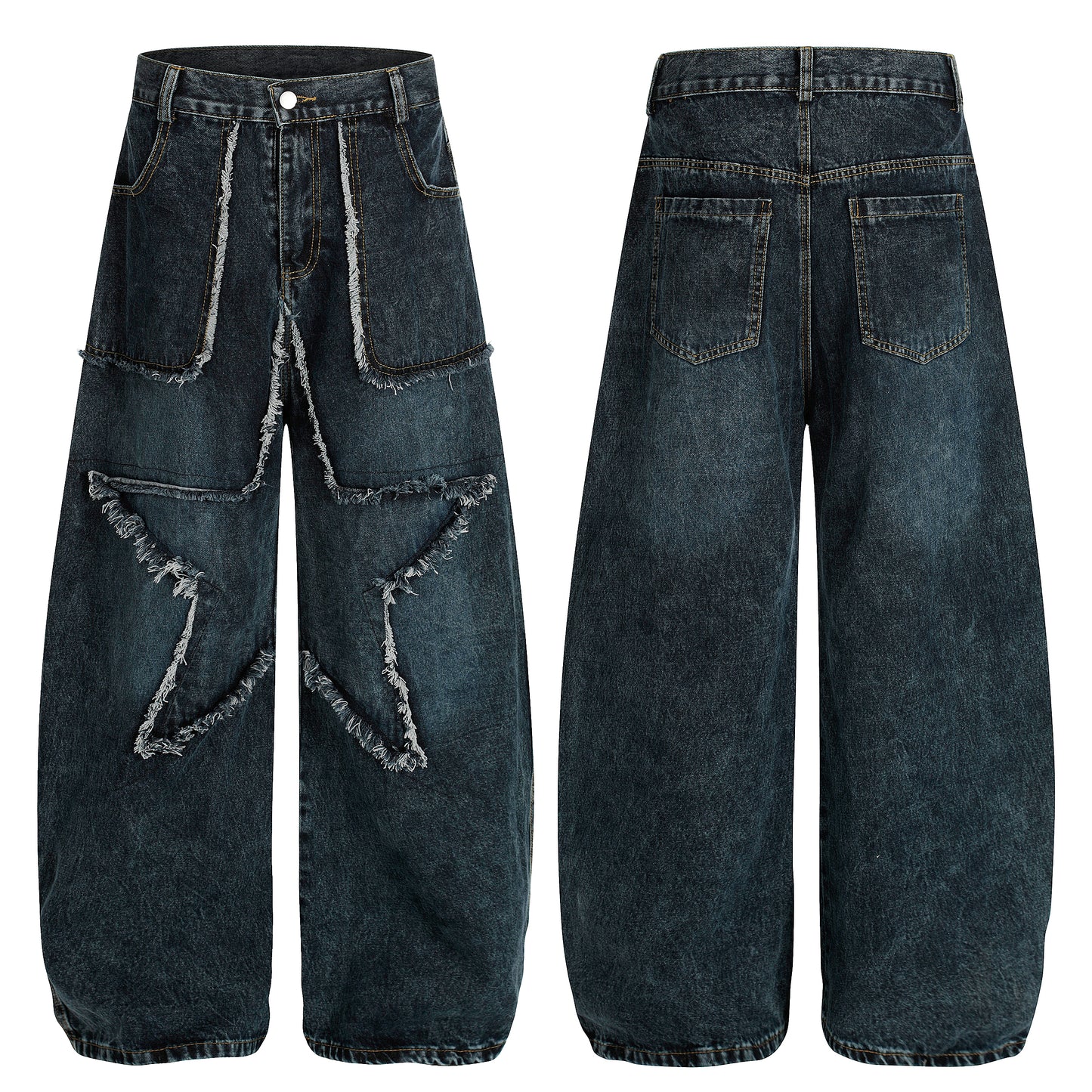 Star Patch Destroyed | Baggy Jeans - Santo 