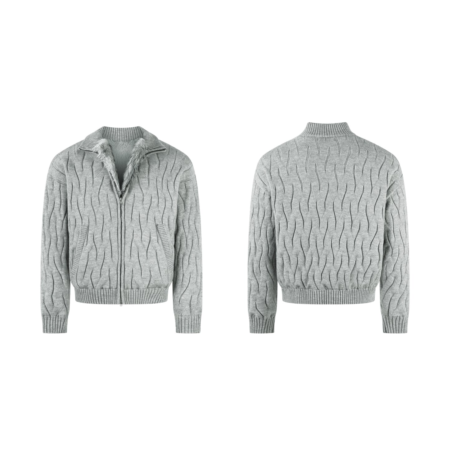 Textured Fleece | Knit Zip Jacket