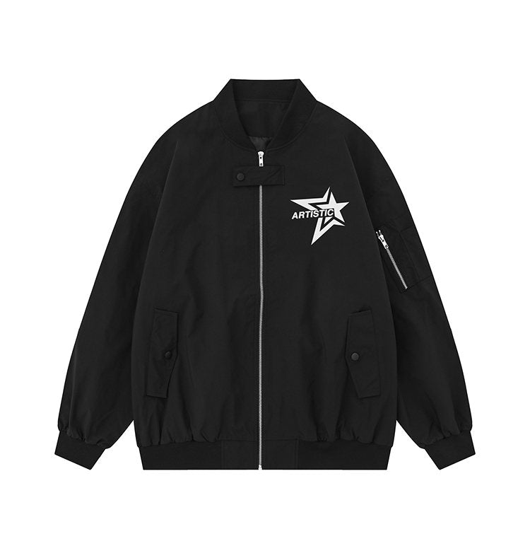 Artistic Star | Oversized Graphic Bomber Jacket