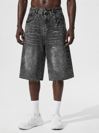 Men’s Vintage Wide Leg Denim Shorts