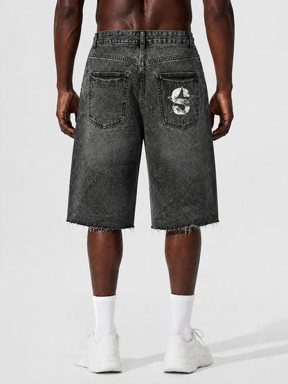 Men’s Vintage Wide Leg Denim Shorts