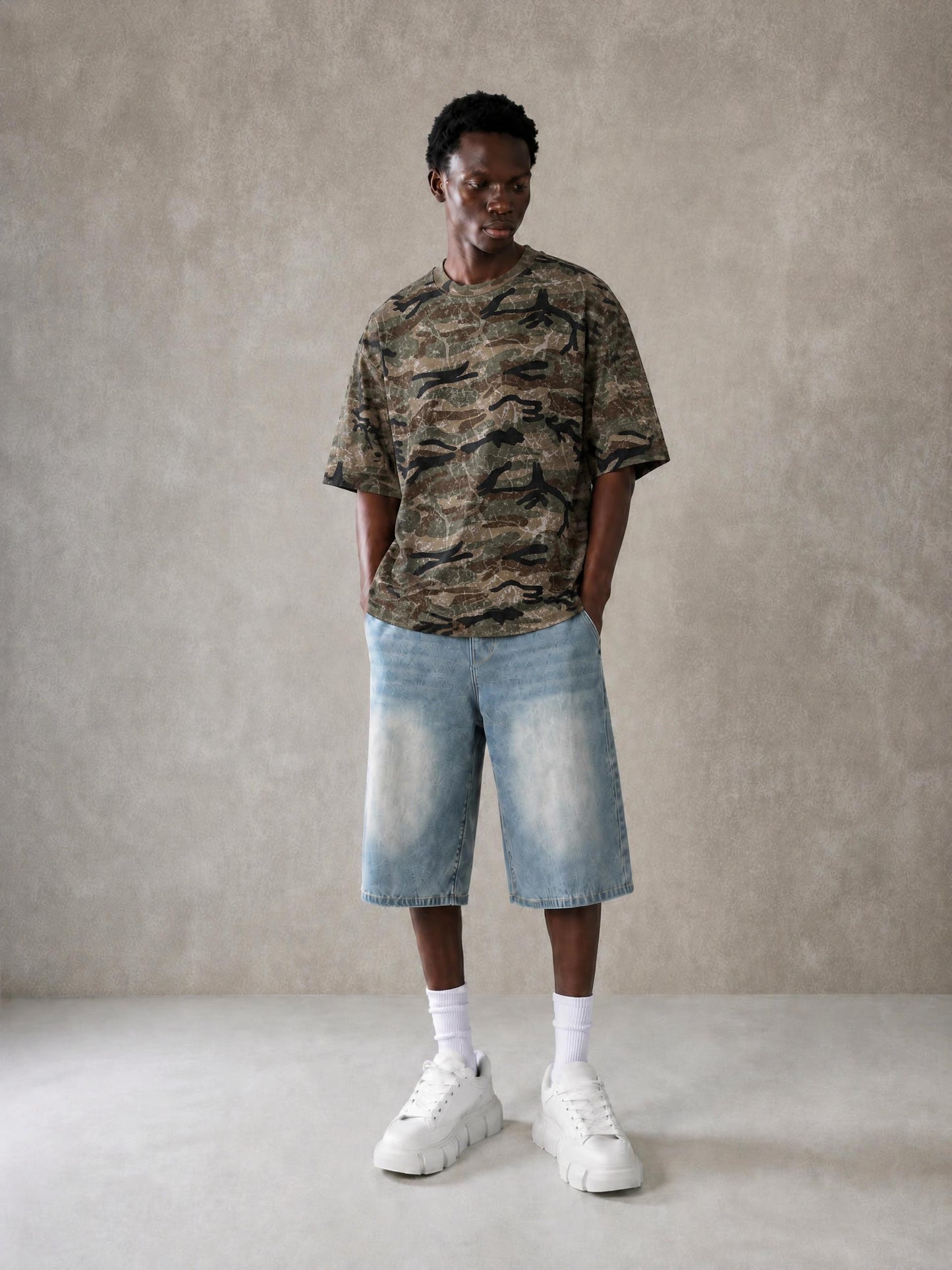 Unisex Boxy Camo Print T-Shirt