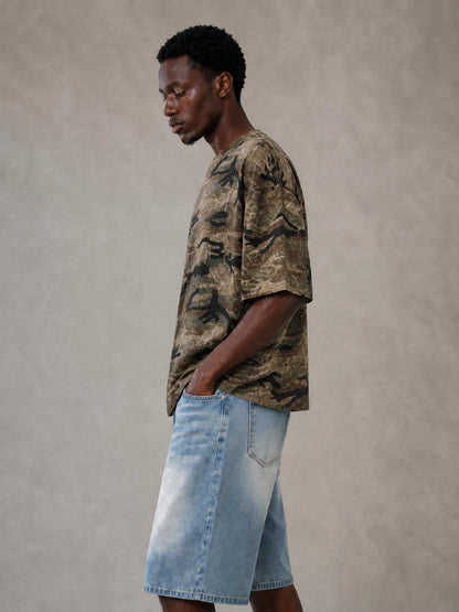 Unisex Boxy Camo Print T-Shirt
