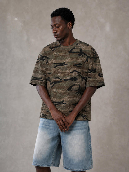 Unisex Boxy Camo Print T-Shirt