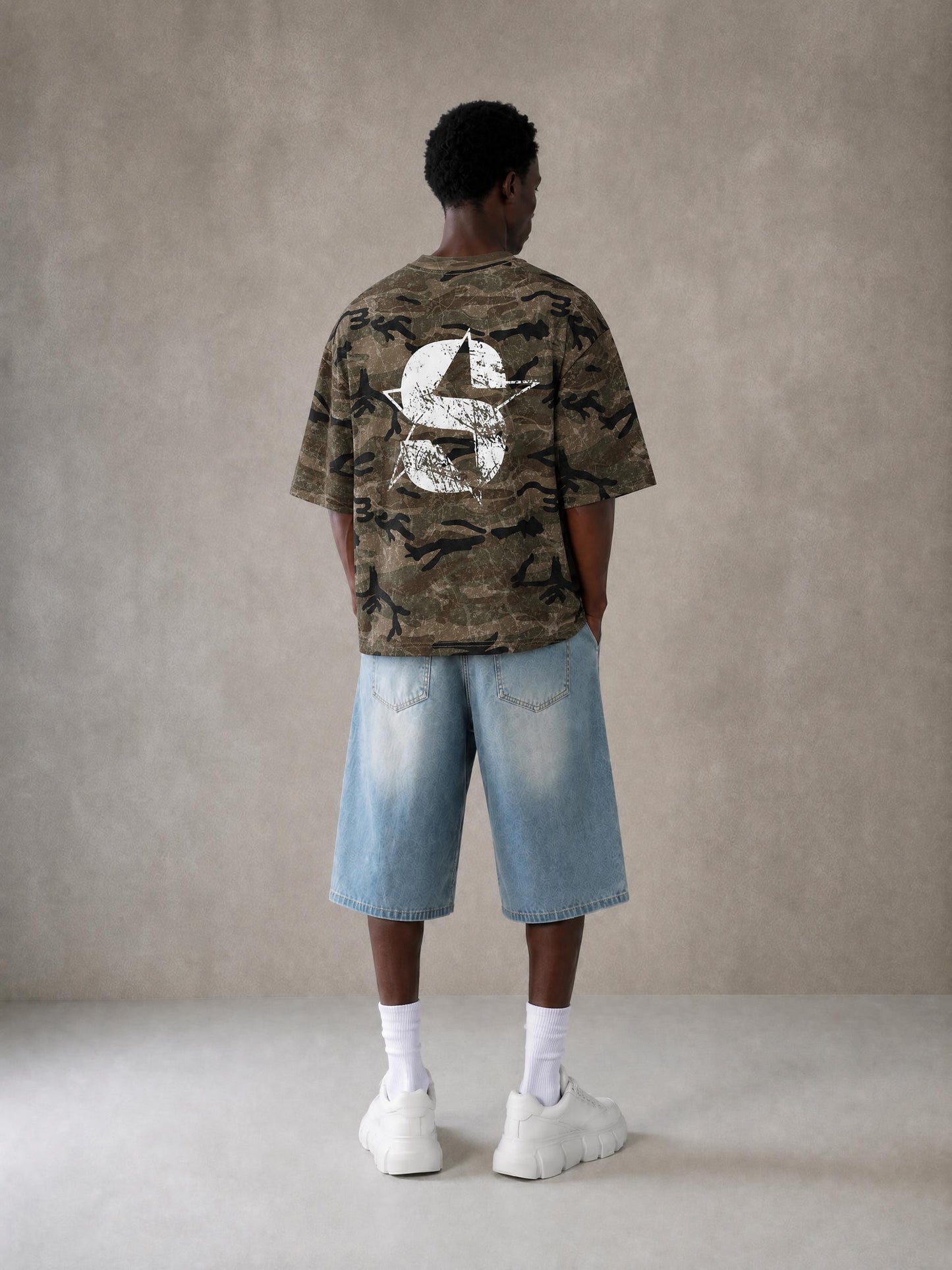 Unisex Boxy Camo Print T-Shirt