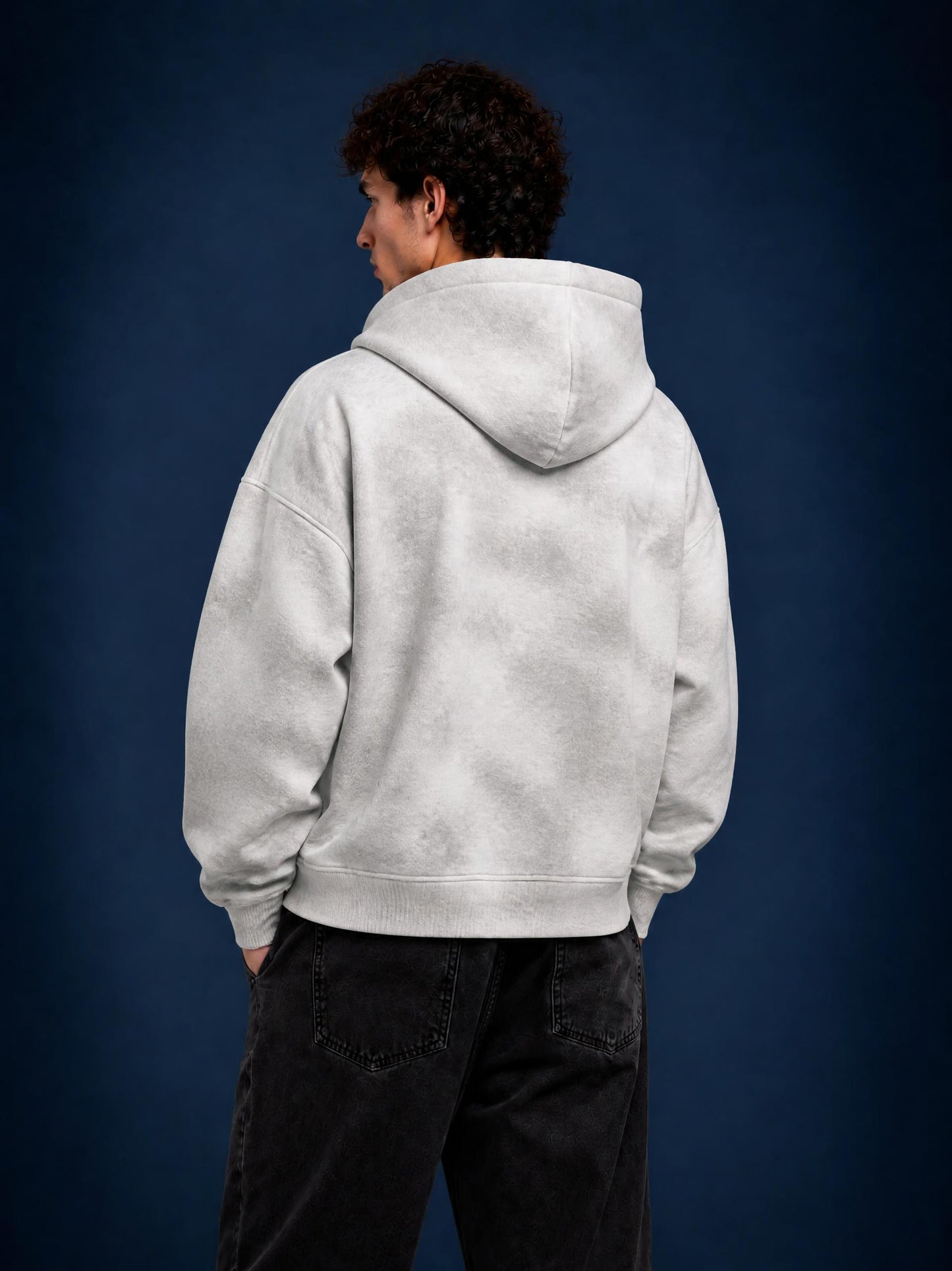 Dirty Washed Zip-Up Fleece Hoodie