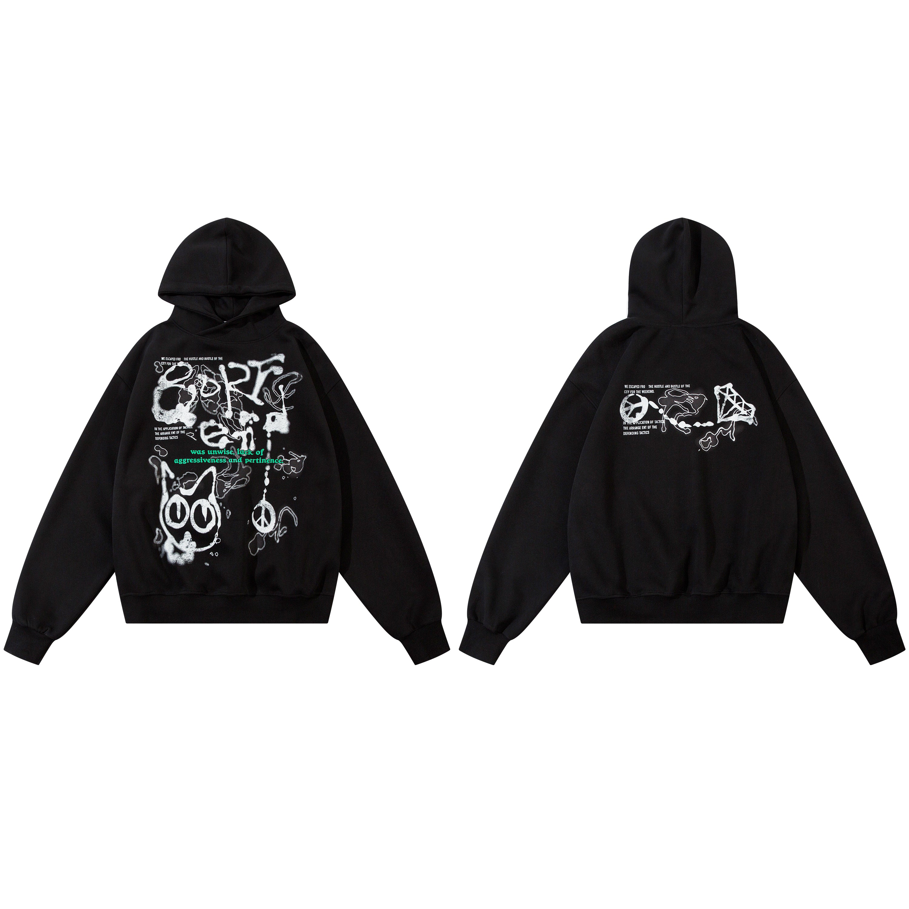 Unwise | Y2K Grafik Hoodie