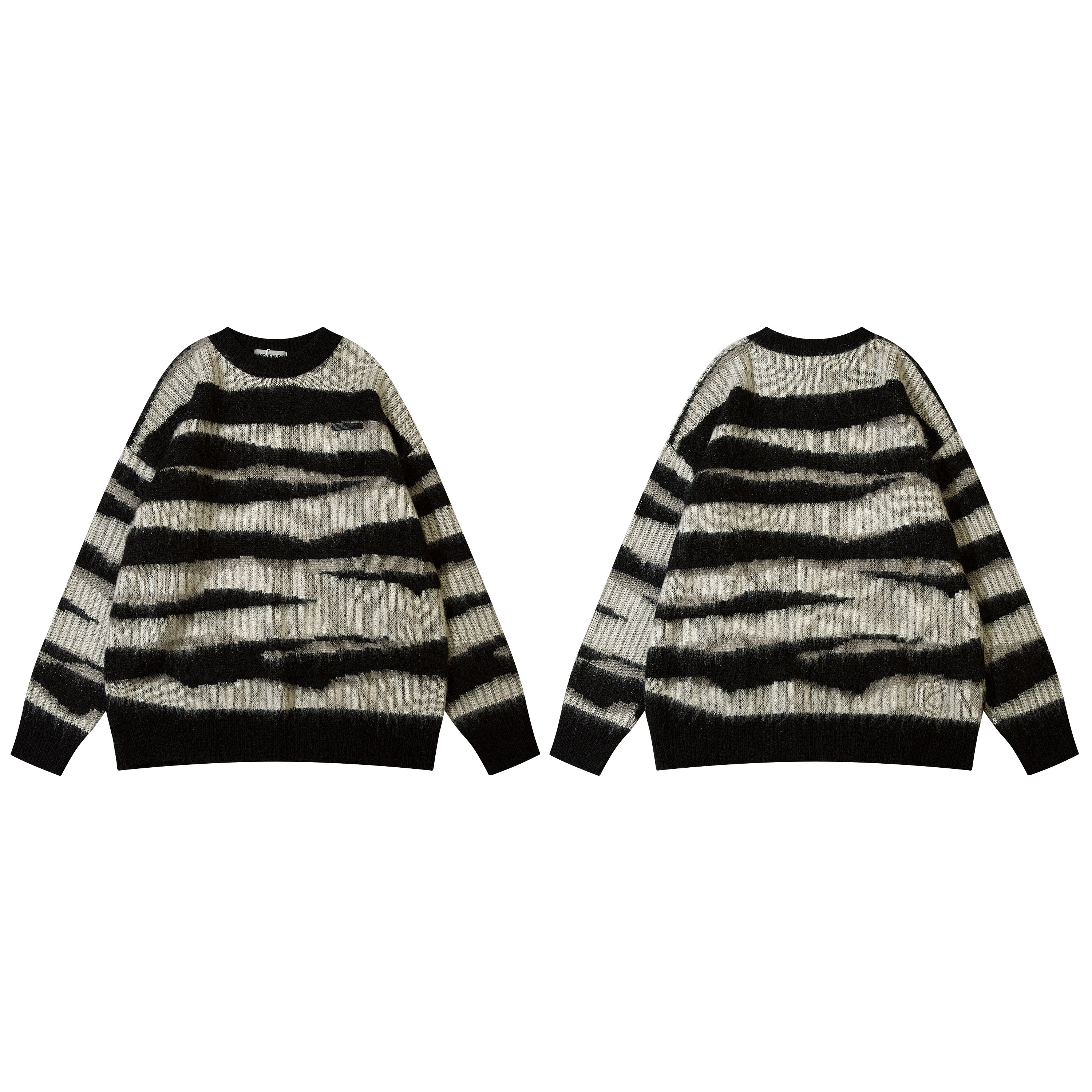 Rayures zébrées | Pull en tricot confortable High Street