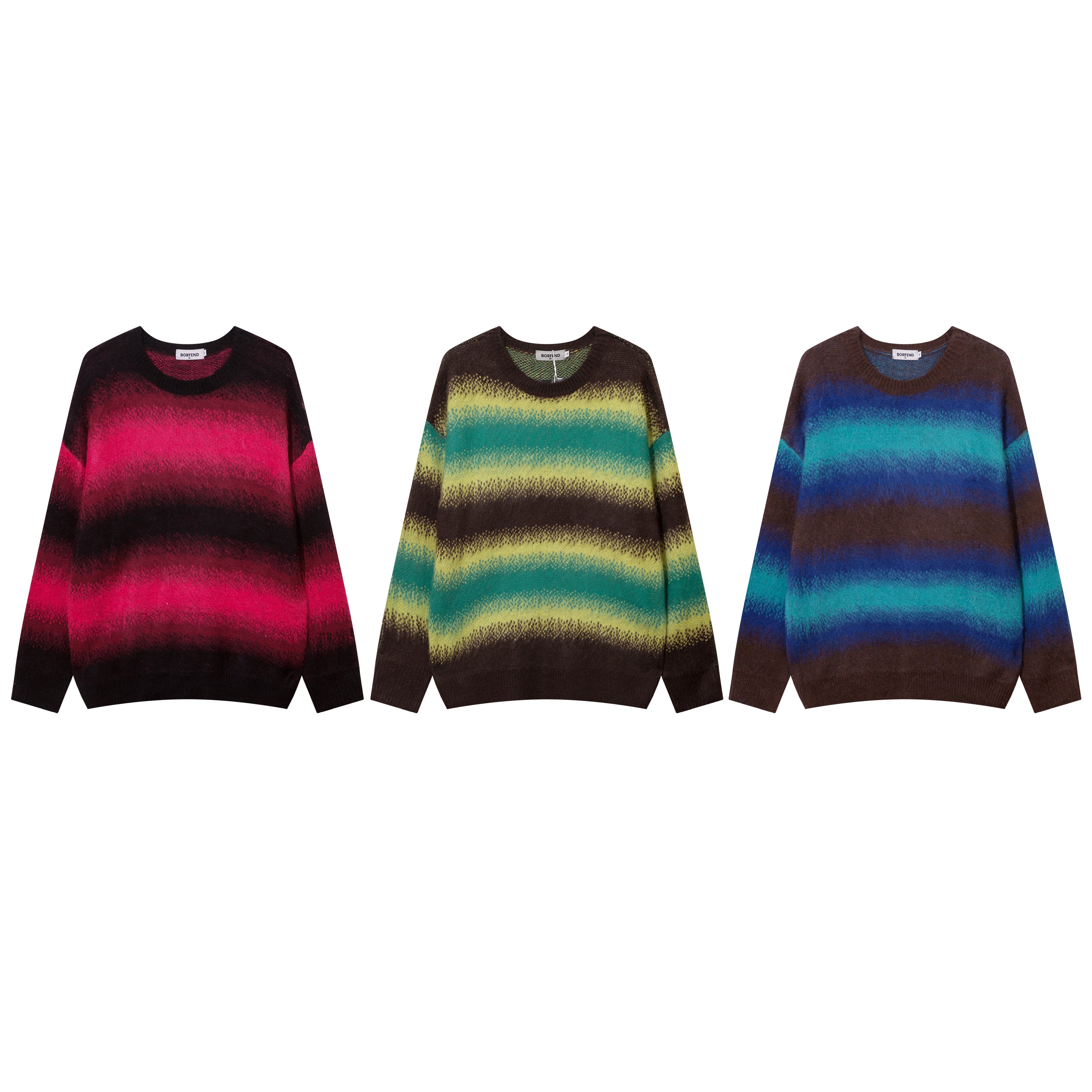 Cosmic Blaze | Gradient Striped Knit Pullover