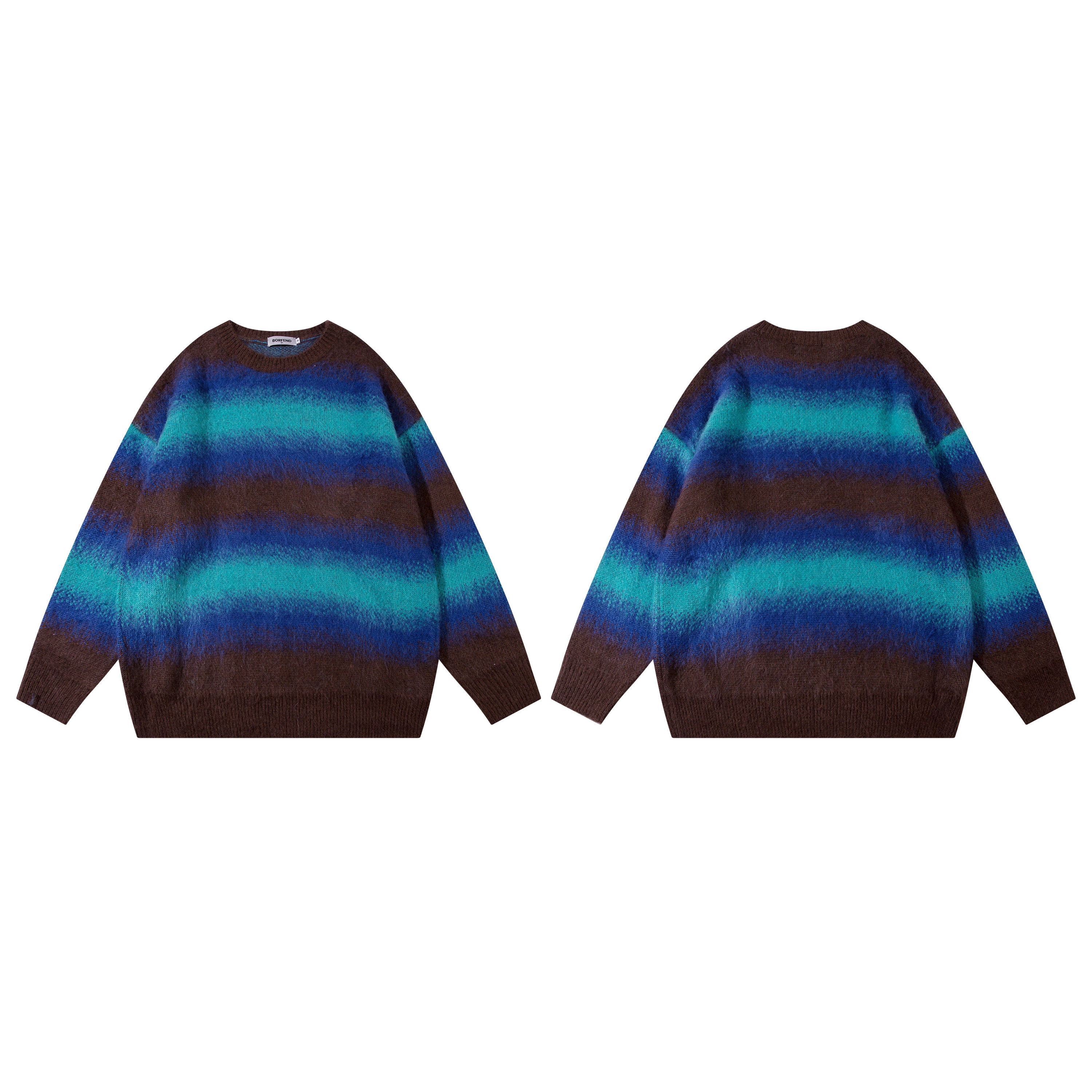 Cosmic Blaze | Gradient Striped Knit Pullover