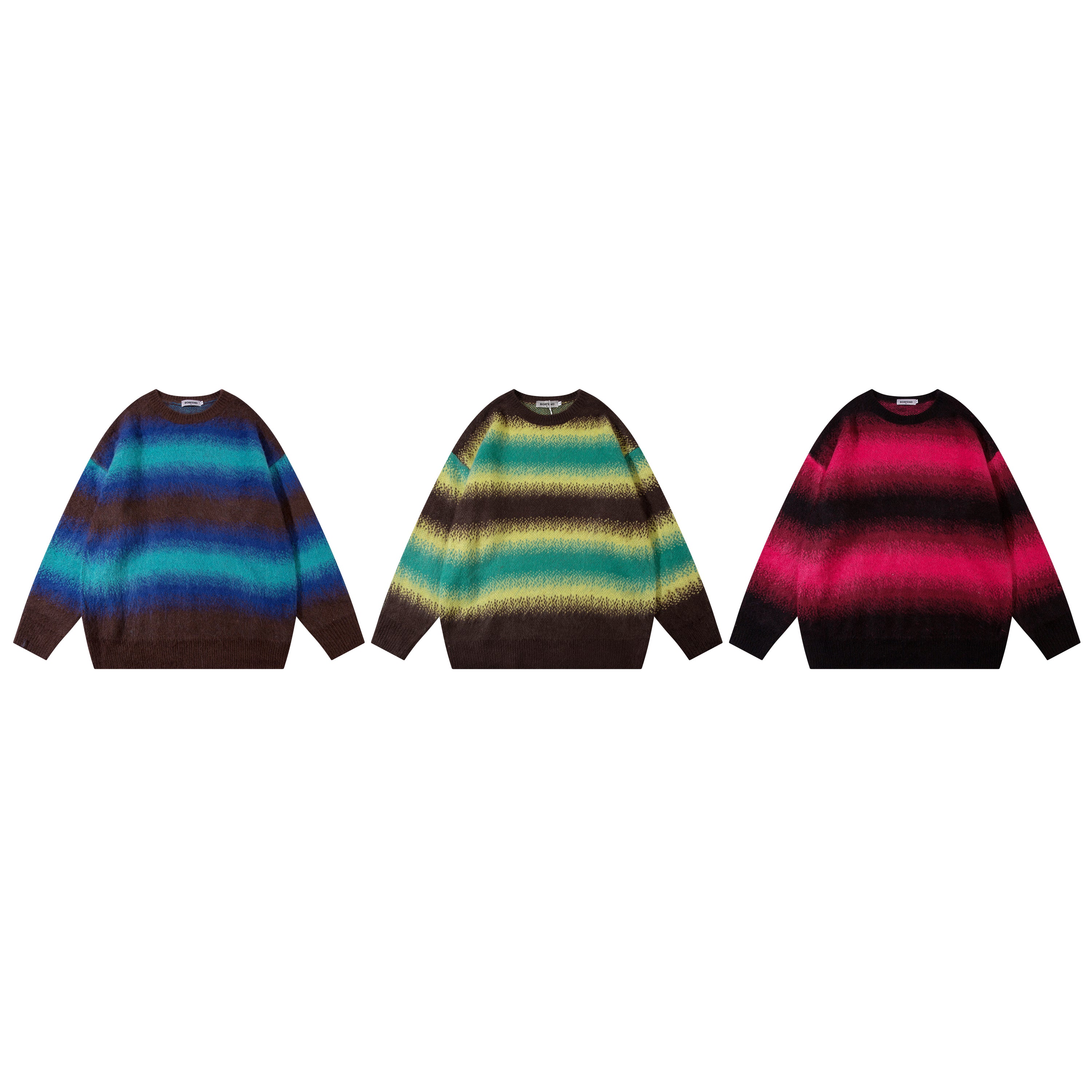 Cosmic Blaze | Gradient Striped Knit Pullover