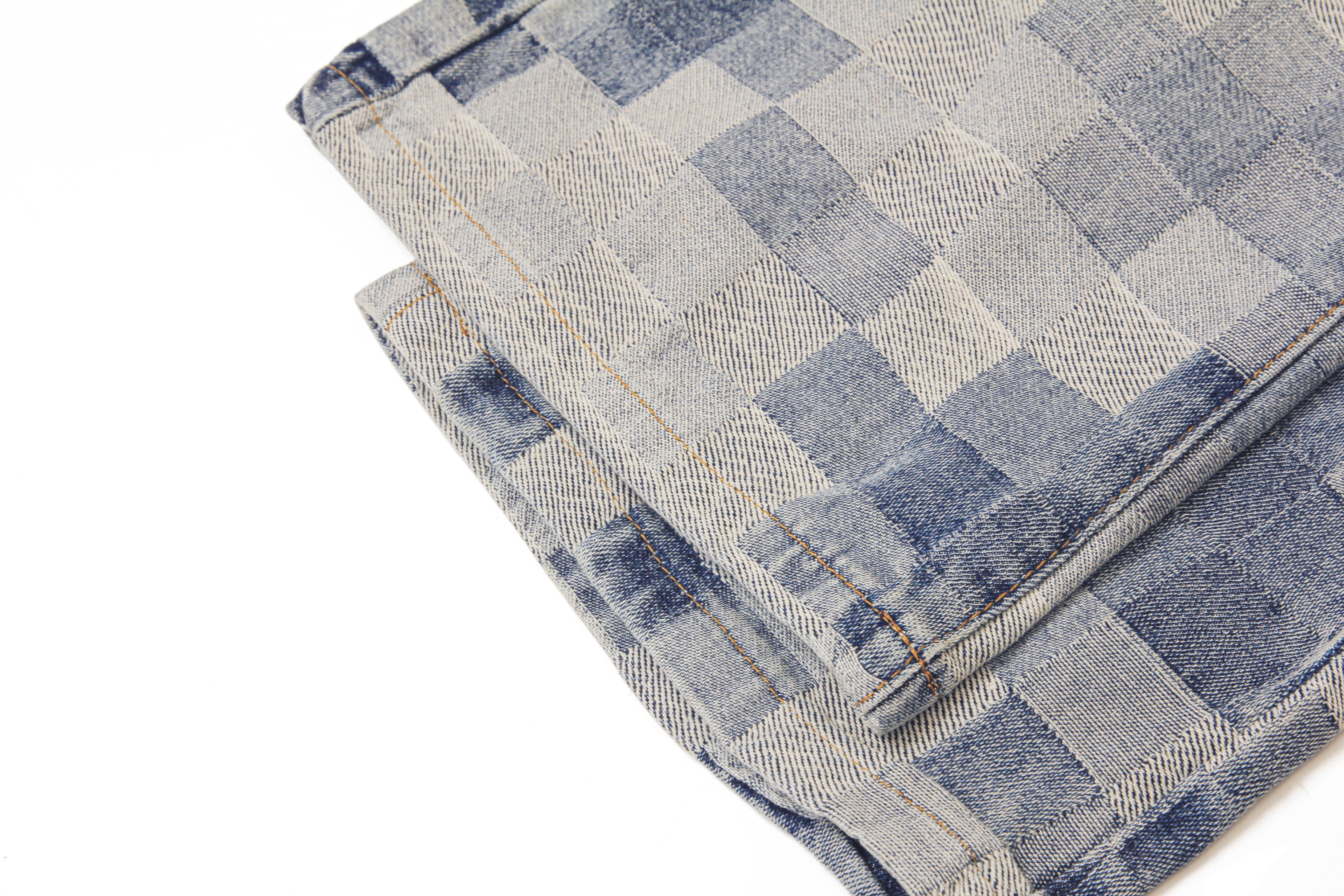 Pixel Patchwork | Jeans larghi sbiaditi