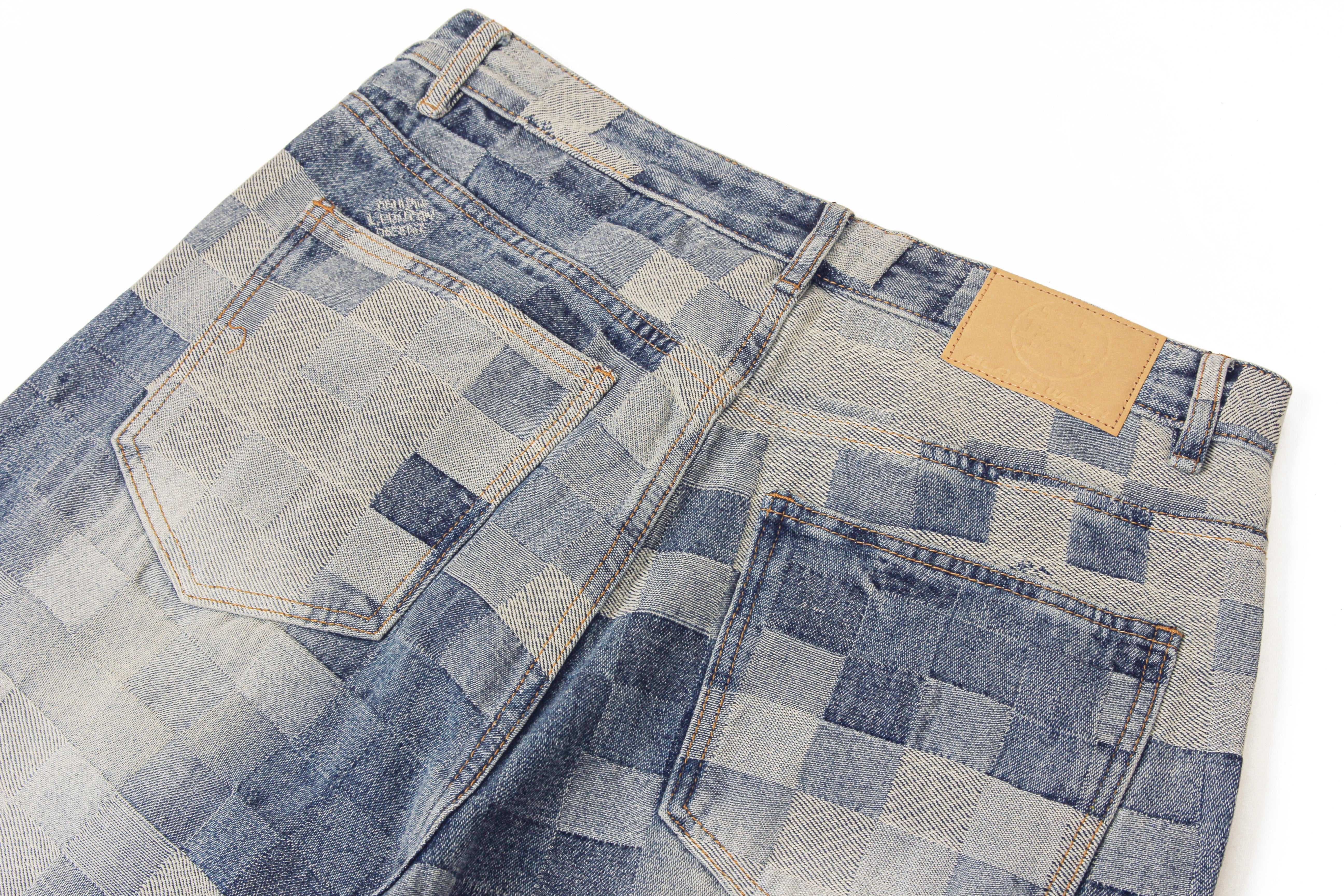 Pixel Patchwork | Jeans larghi sbiaditi