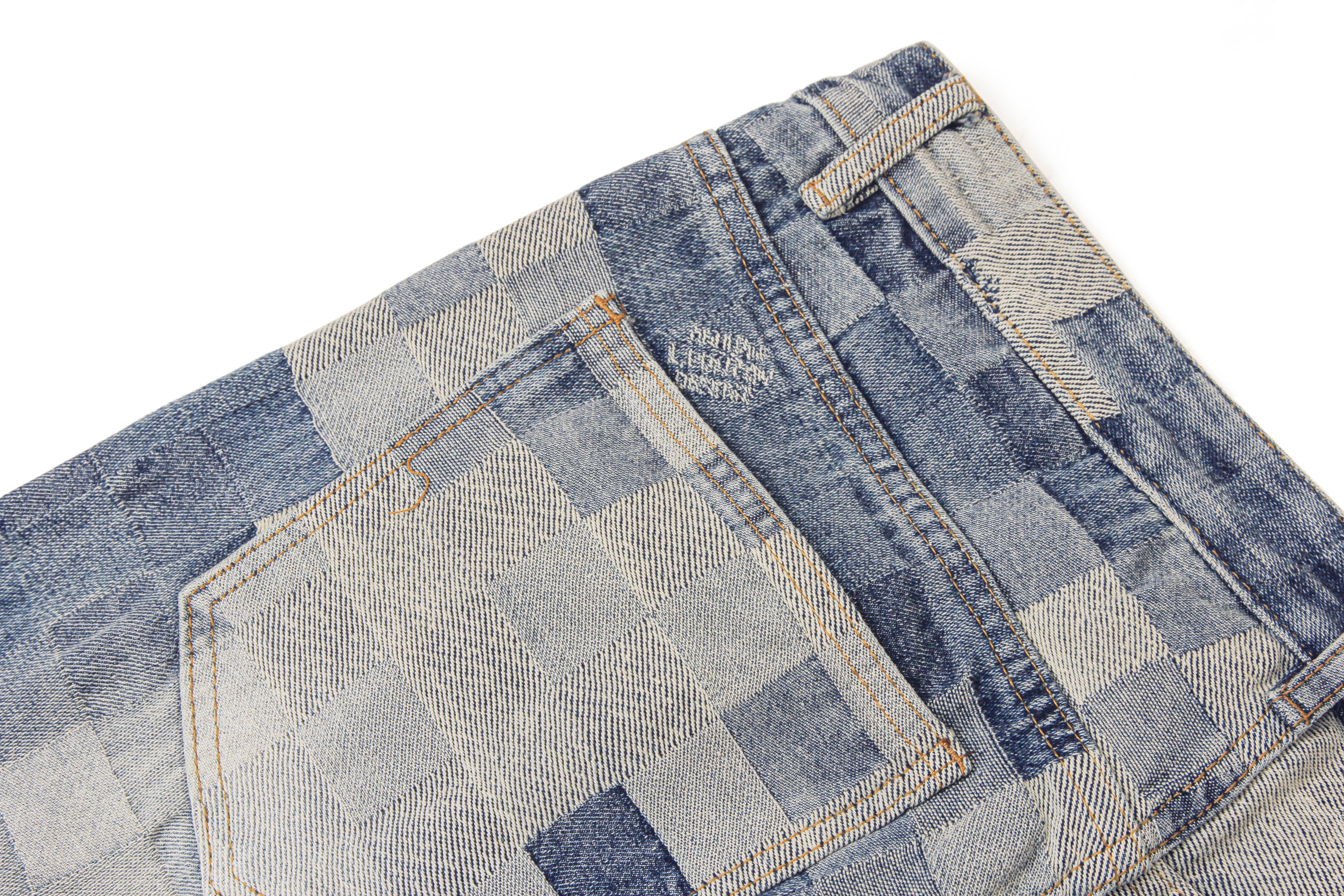 Pixel Patchwork | Jeans larghi sbiaditi