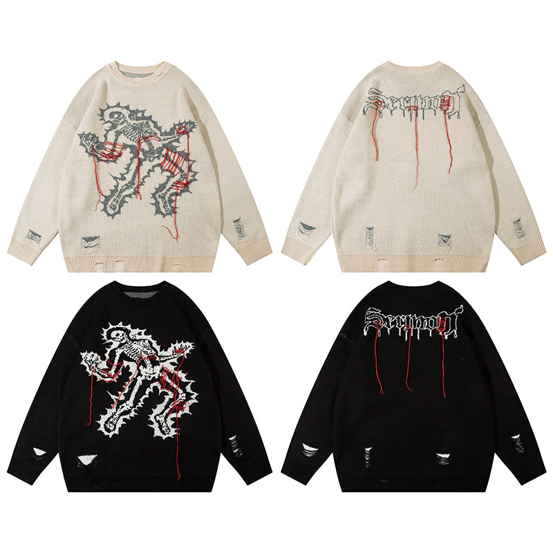 Grim Stitches | High Street Gothic-Strickpullover