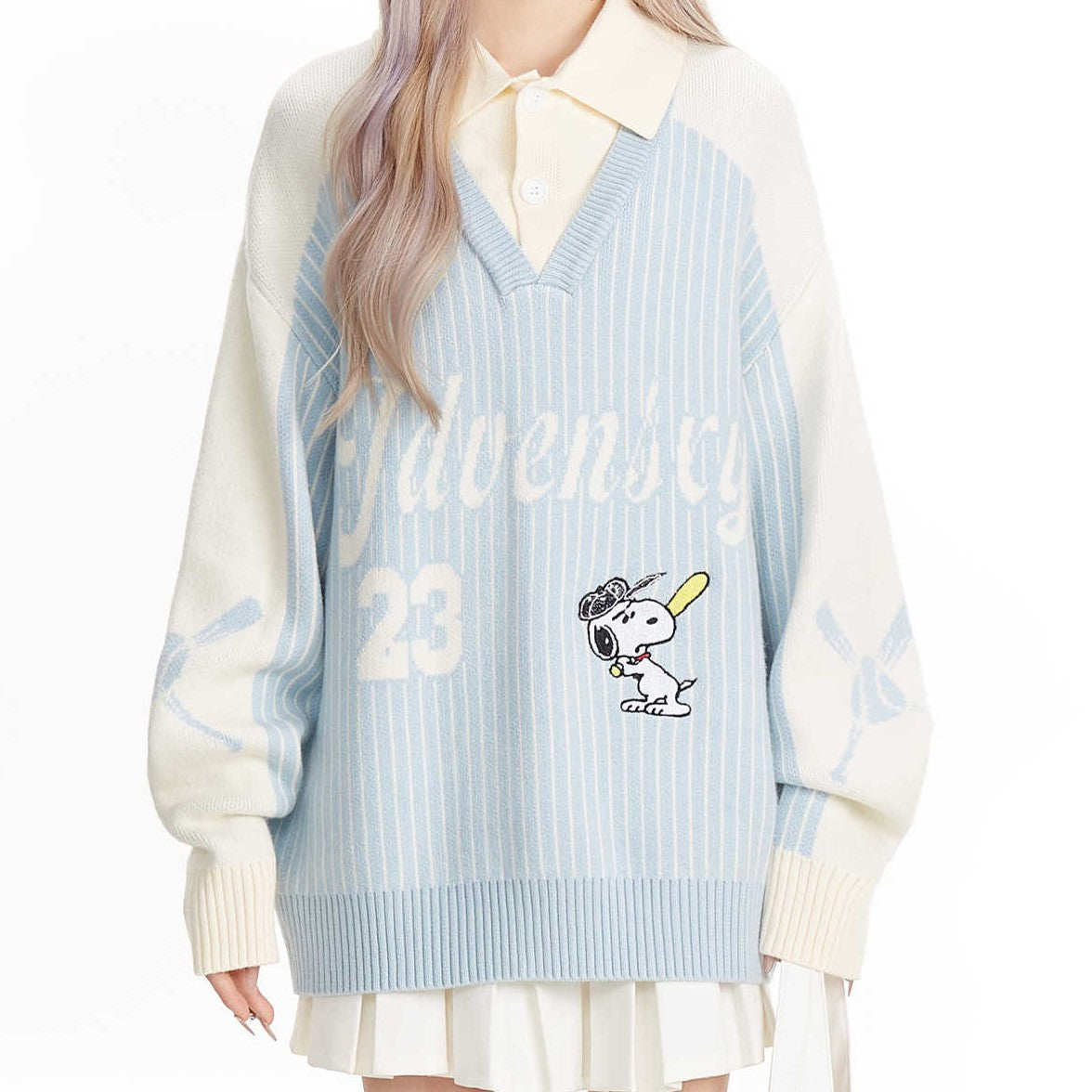 Varsity Charm | Embroidered Knit Sweater