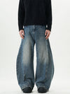 Men's Balloon-Leg Washed Denim Trousers