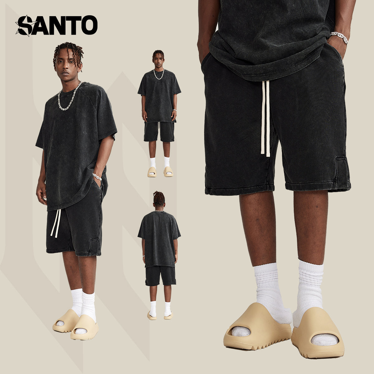 Trendy | Faded Streetwear Daily Shorts - Santo 