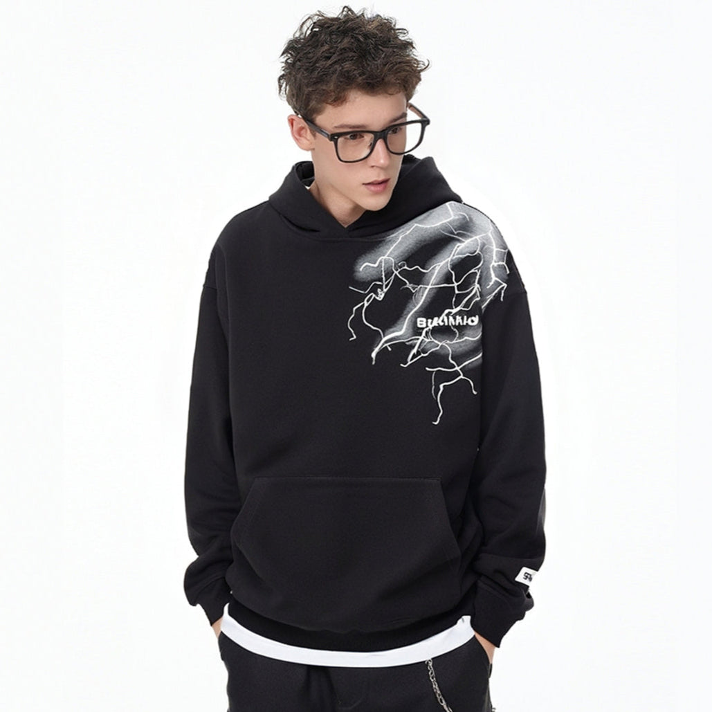 Lightning | Black Hoodie - Santo 
