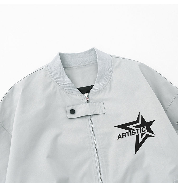 Artistic Star | Oversized Graphic Bomber Jacket