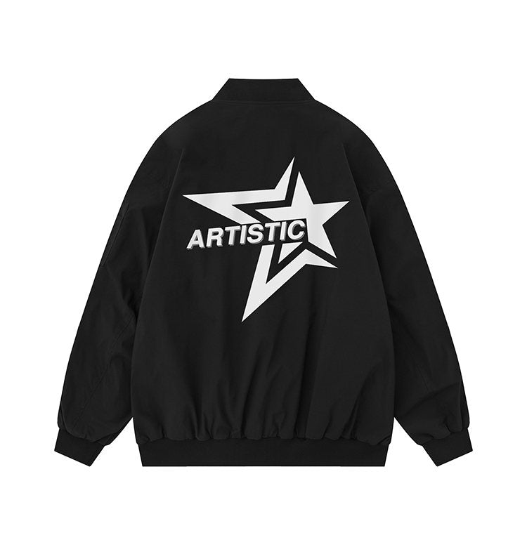 Artistic Star | Oversized Graphic Bomber Jacket