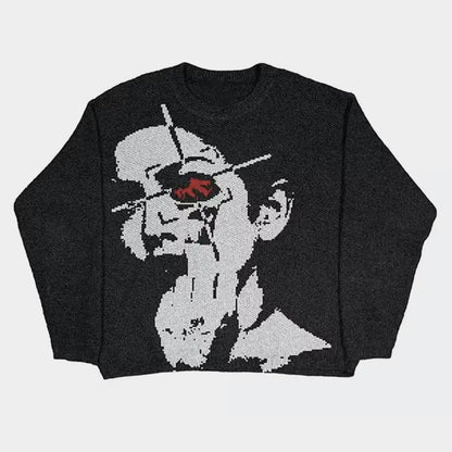 Glitch Reality | Statement Knit Sweater - Santo 