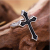Hip Hop Ring Accessories Unisex Black Cross Ring Gothic Fashion Party Gifts Vintage Woman Man Punk Jewelry - Santo 