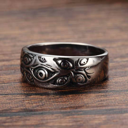 Vintage Unisex Dark Eye Of God Ring Fashion Party Gifts Woman Man Punk Jewelry Gothic Hip Hop Ring Accessories - Santo 