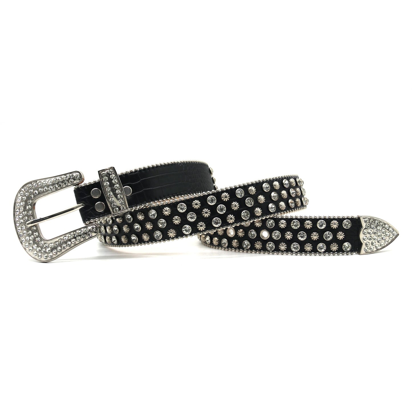 Y2k Punk Cowboy Crystal Fashion Diamond Studded Belt Rhinestones Belt For Jean Belts Ladies Women - Santo 