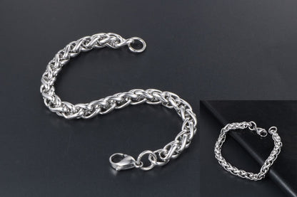 Gothic Unisex Wheat Spike Chain Bracelet Vintage Hip Hop Fashion Accessories Woman Man Punk Jewelry - Santo 