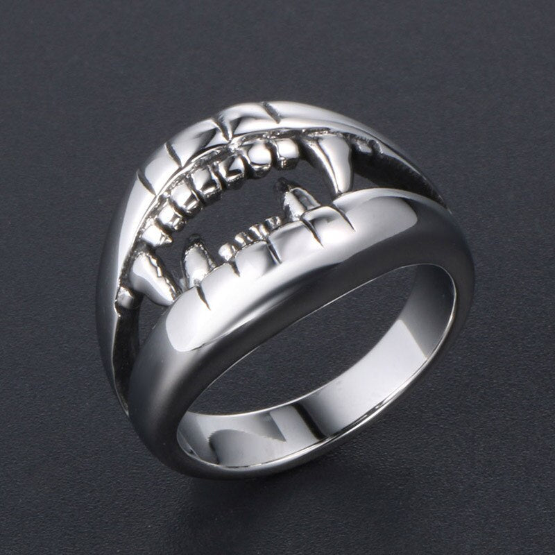 Gothic Unisex Vampire Teeth Ring Woman Man Punk Jewelry Fashion Party Gifts Vintage Hip Hop Ring Accessories - Santo 