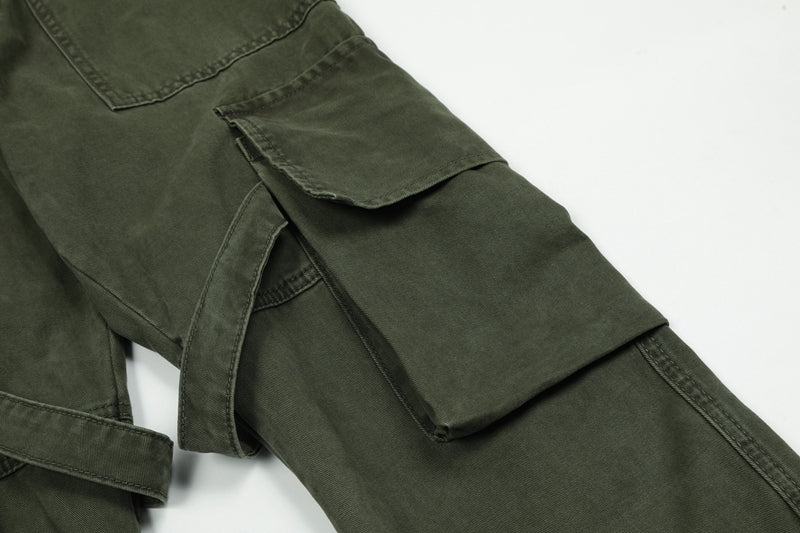' Multi-Pockets Straight Cargo ' Trouser Pants - Santo 
