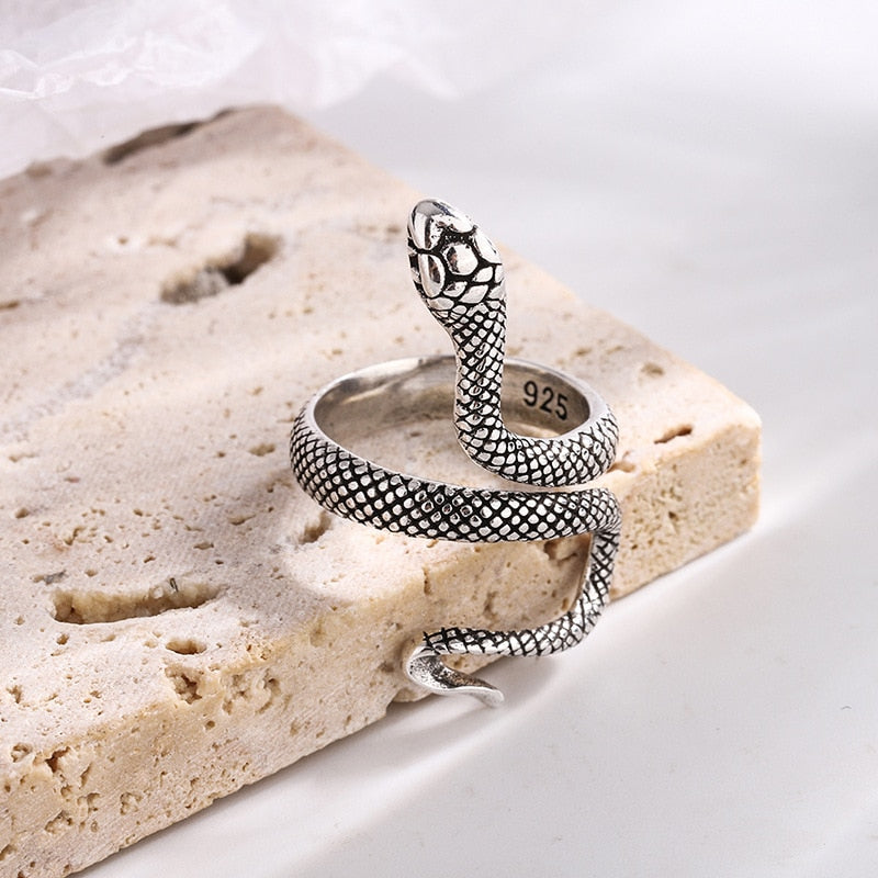 Gothic Unisex Cobra Ring Woman Man Punk Jewelry Hip Hop Ring Accessories Vintage Fashion Party Gifts - Santo 