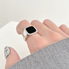 Hip Hop Ring Accessories Unisex Black Square Ring Gothic Vintage Woman Man Punk Jewelry Fashion Party Gifts - Santo 