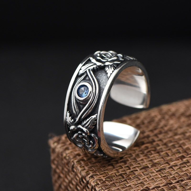 Vintage Unisex Horus Ring Gothic Woman Man Punk Jewelry Hip Hop Ring Accessories Fashion Party Gifts - Santo 