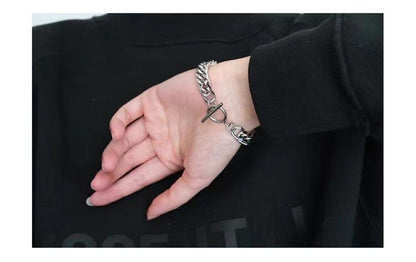 Gothic Unisex Wheat Spike Chain Bracelet Hip Hop Fashion Accessories Woman Man Punk Jewelry - Santo 
