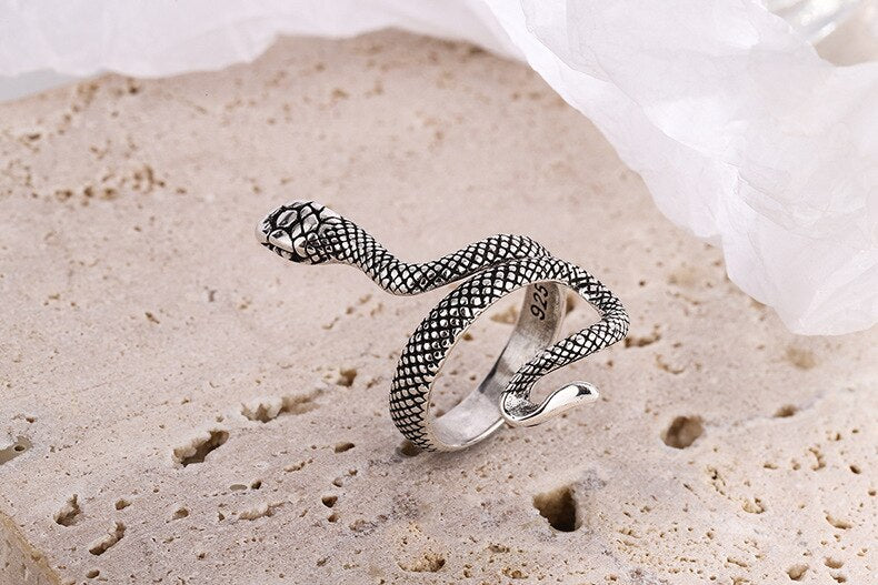 Gothic Unisex Cobra Ring Woman Man Punk Jewelry Hip Hop Ring Accessories Vintage Fashion Party Gifts - Santo 
