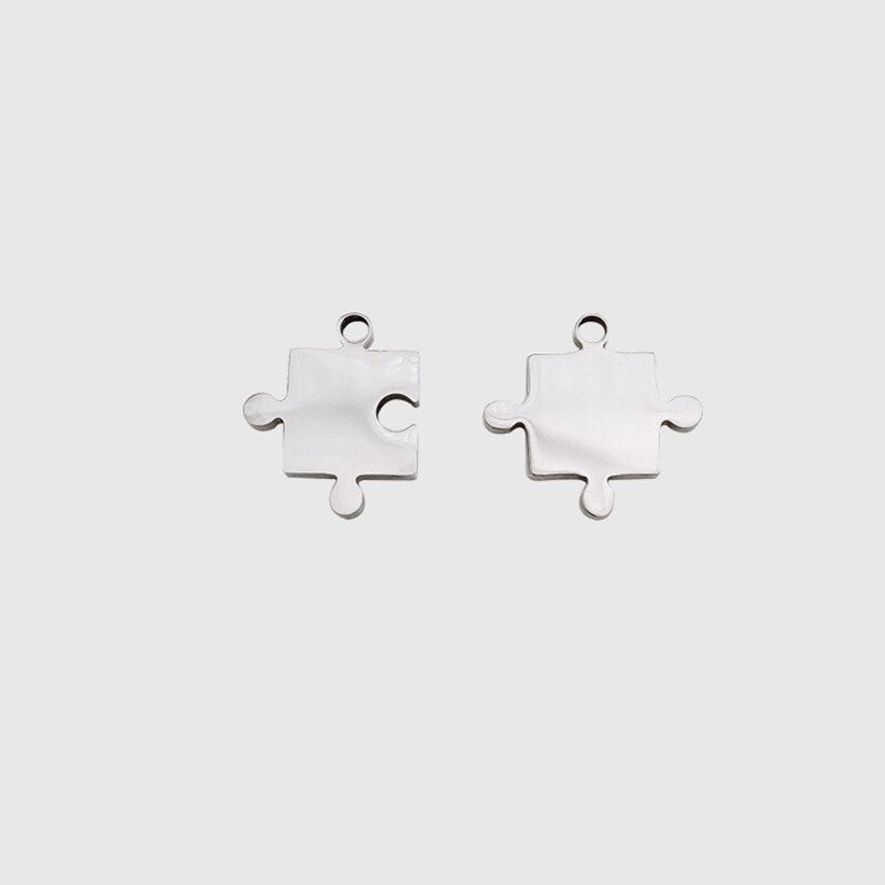 Unisex Jigsaw Puzzle Drop Necklace Gothic Fashion Gift  Punk Necklaces Jewelry Woman Man Hip Hop Vintage Accessories - Santo 