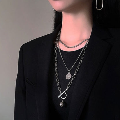 Unisex Cross Multi-layer Hanging Tag Necklace Gothic Punk Necklaces Jewelry Woman Man Hip Hop Vintage Accessories Fashion Gift - Santo 