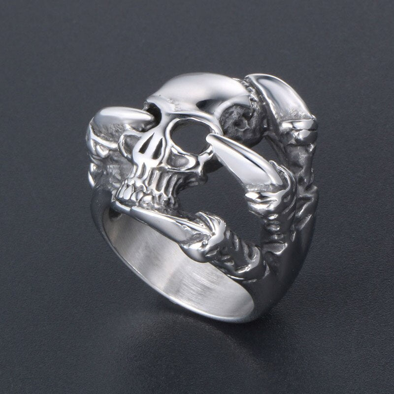 Gothic Unisex Skull Ring Hip Hop Ring Accessories Fashion Party Gifts Vintage Hip Hop Ring Accessories - Santo 