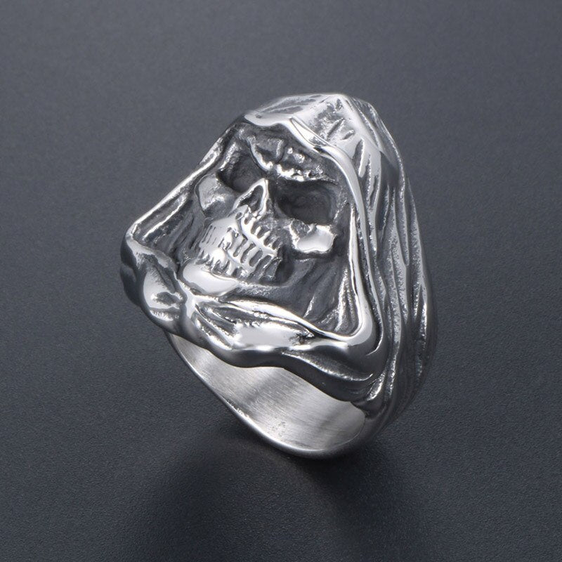 Vintage Unisex Make Old Skull Ring Gothic Woman Man Punk Jewelry Fashion Party Gifts Hip Hop Ring Accessories - Santo 